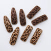Hair Accessories Velvet Leather Leopard Print Handmade Women's Bb Clip