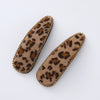 Hair Accessories Velvet Leather Leopard Print Handmade Women's Bb Clip