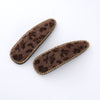 Hair Accessories Velvet Leather Leopard Print Handmade Women's Bb Clip