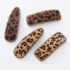 Hair Accessories Velvet Leather Leopard Print Handmade Women's Bb Clip