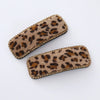 Hair Accessories Velvet Leather Leopard Print Handmade Women's Bb Clip