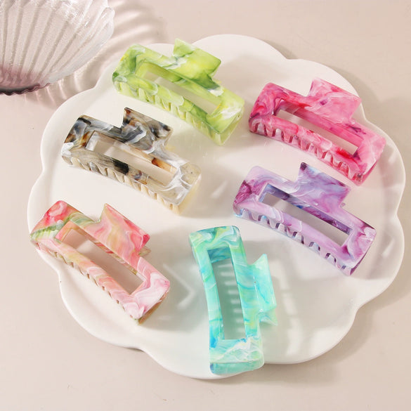 Hair Accessories Women's Square Grab Clip Abs Material Geometric Style Baking Paint Treatment