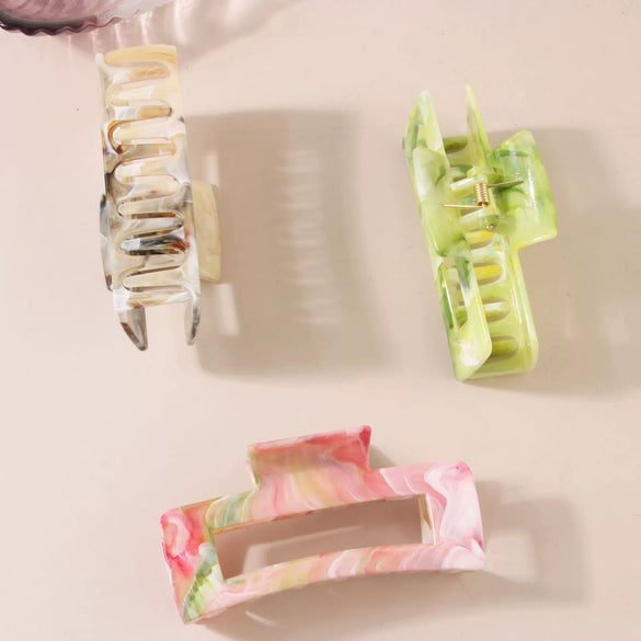 Hair Accessories Women's Square Grab Clip Abs Material Geometric Style Baking Paint Treatment