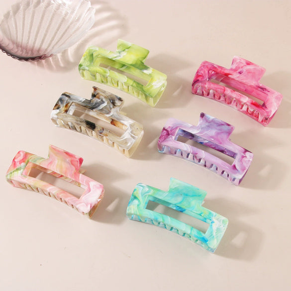 Hair Accessories Women's Square Grab Clip Abs Material Geometric Style Baking Paint Treatment