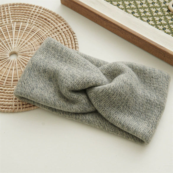 Hair Accessories Wool Knitted Geometric Cross Hair Band Retro Chic Style