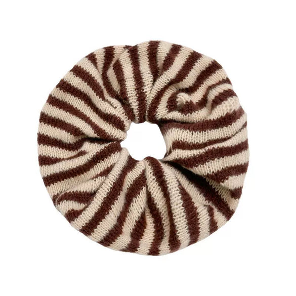 Hair Accessories Wool Striped Knitted Hair Ring For Girls