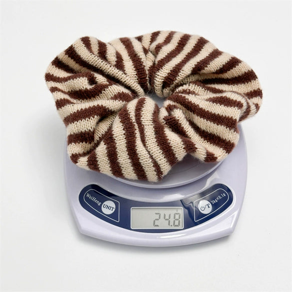 Hair Accessories Wool Striped Knitted Hair Ring For Girls