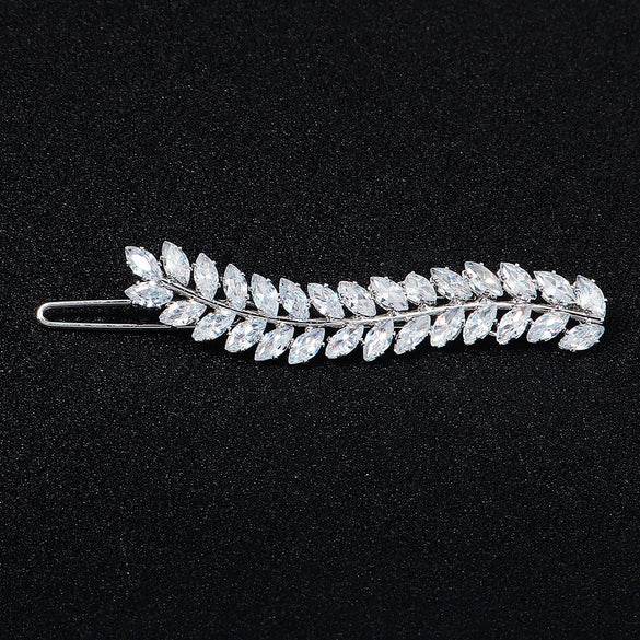 Hair Accessories Zircon Inlaid Side Clip Bangs Clip Back Head Clip For Women Plant Flowers Style
