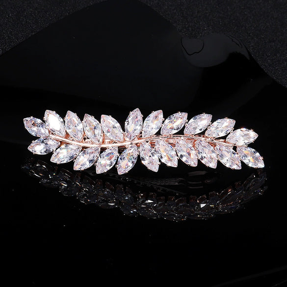 Hair Accessories Zircon Inlaid Side Clip Bangs Clip Back Head Clip For Women Plant Flowers Style