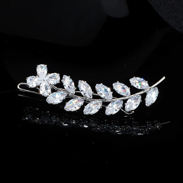 Hair Accessories Zircon Inlaid Side Clip Bangs Clip Back Head Clip For Women Plant Flowers Style