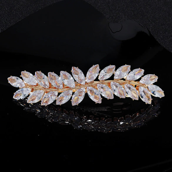 Hair Accessories Zircon Inlaid Side Clip Bangs Clip Back Head Clip For Women Plant Flowers Style