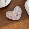 Hair Accessory Acetate Heartshaped Rhinestone Spring Clip With Highend Feel