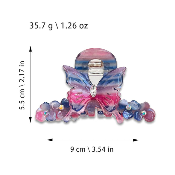 Hair Accessory Acetic Acid Handmade Water Drop Rhinestone Butterfly Claw Clip For Women