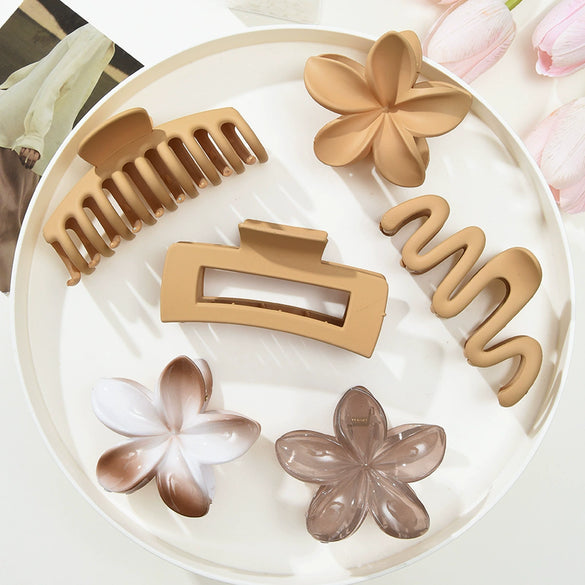 Hair Accessory Acrylic Plumeria Hairpin Scrunchie Paint Style Women's
