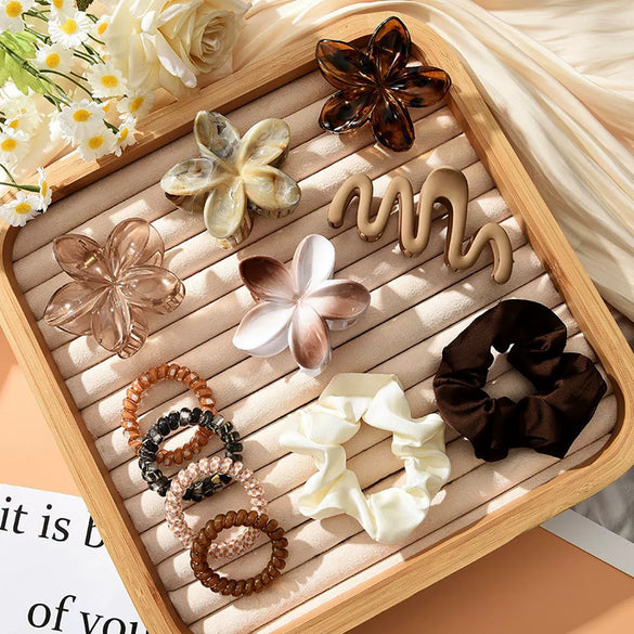 Hair Accessory Acrylic Plumeria Hairpin Scrunchie Paint Style Women's