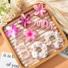 Hair Accessory Acrylic Plumeria Hairpin Scrunchie Paint Style Women's