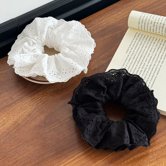 Hair Accessory Fabric Hollow Lace Handmade High Elasticity Geometric Hair Tie