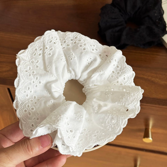 Hair Accessory Fabric Hollow Lace Handmade High Elasticity Geometric Hair Tie