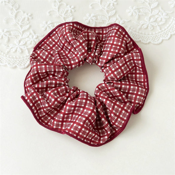Hair Accessory Fabric Sweet Polka Dot Handmade High Elasticity Scrunchie Ponytail Hair Tie Bun