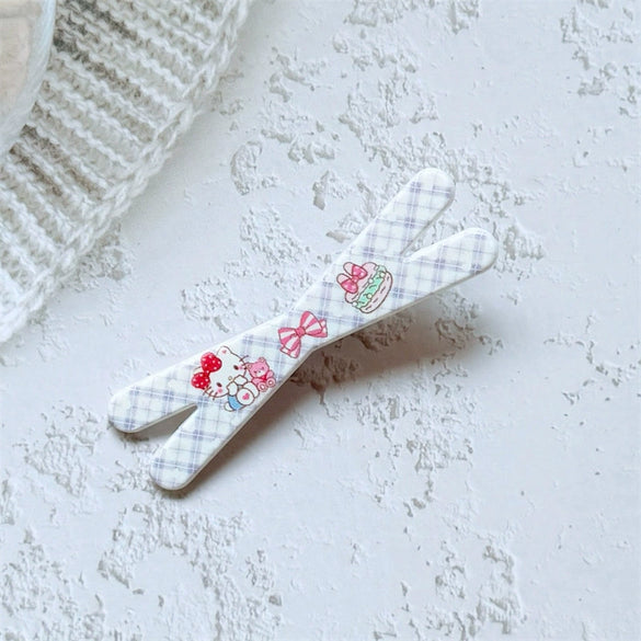 Hair Accessory Hairpin Mixed Materials Handmade Heart Shape Cartoon Kt Cat Sweet Girly Style For Women