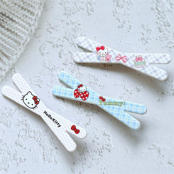 Hair Accessory Hairpin Mixed Materials Handmade Heart Shape Cartoon Kt Cat Sweet Girly Style For Women