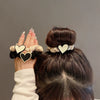 Hair Accessory Heart Shaped Cloth Handmade High Elastic Hair Band Rope