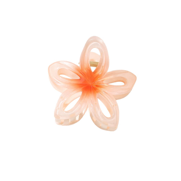 Hair Accessory Hollow Gradient Flower Shark Clip For Women Ps Material Baking Paint Plant Flowers Style