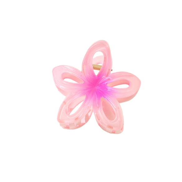 Hair Accessory Hollow Gradient Flower Shark Clip For Women Ps Material Baking Paint Plant Flowers Style