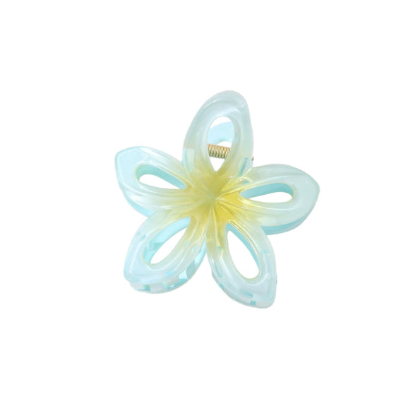 Hair Accessory Hollow Gradient Flower Shark Clip For Women Ps Material Baking Paint Plant Flowers Style