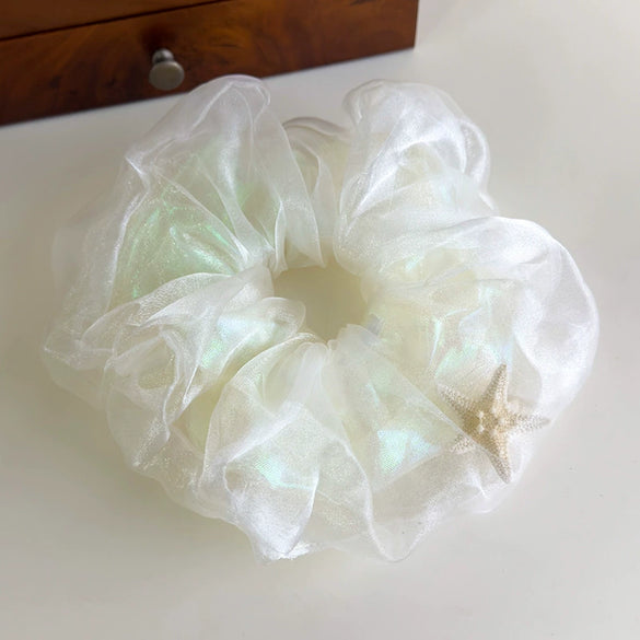 Hair Accessory Mesh Double Layer Starfish Shell Knitted Scrunchie