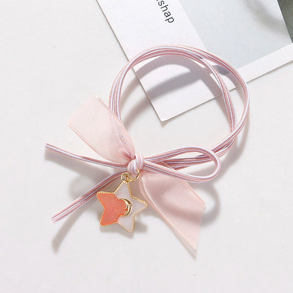 Hair Accessory Mixed Material Heart Shaped High Elastic Handmade Headband