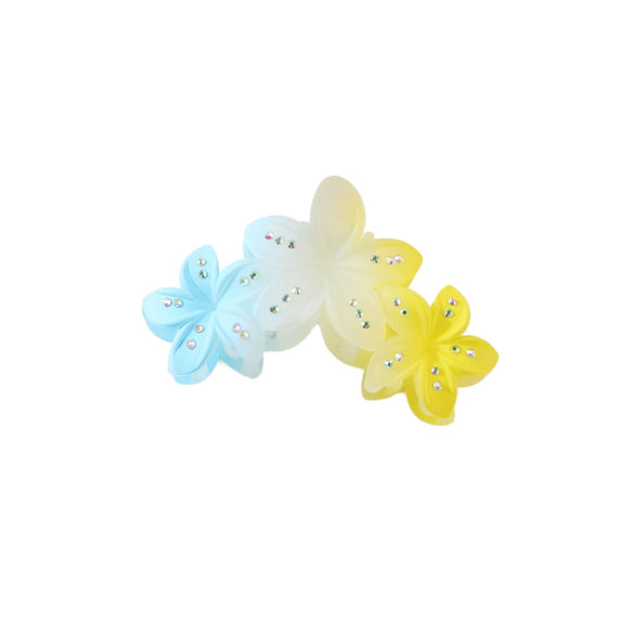 Hair Accessory Ps Material Floral Claw Clip With Gradient Fulldiamond Design And Paint Treatment