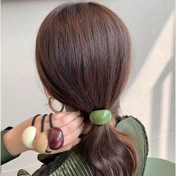 Hair Band Acrylic Geometric Handmade High Elasticity Fresh Girl Style