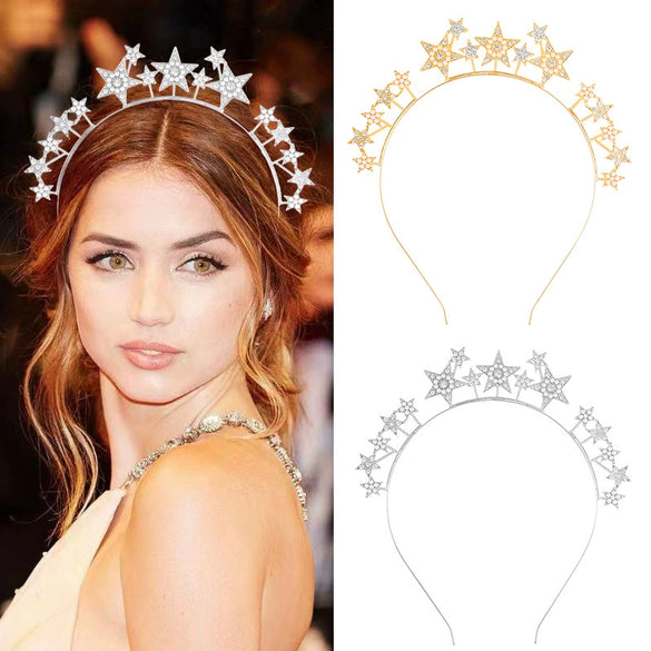 Hair Band Alloy Rhinestone Star Electroplating Women's Hair Accessories