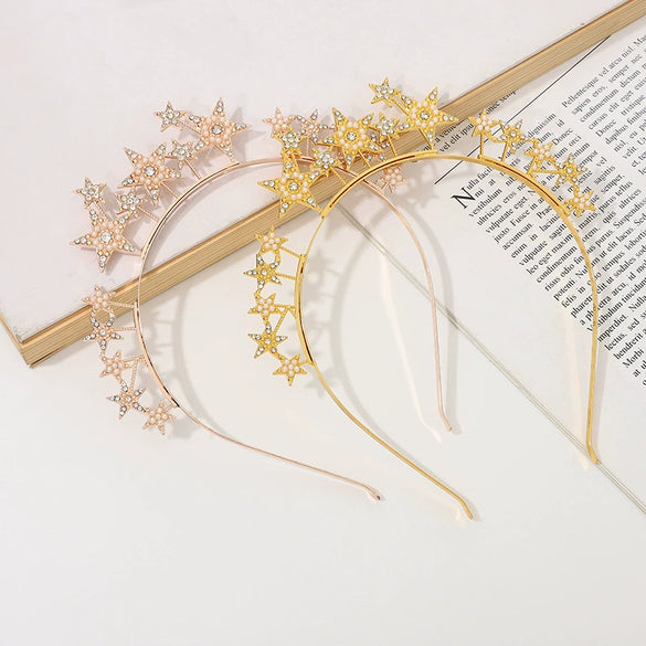 Hair Band Alloy Rhinestone Star Electroplating Women's Hair Accessories