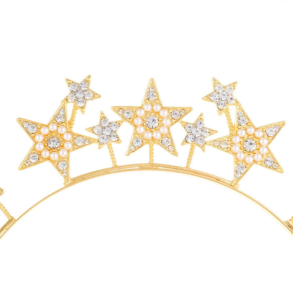 Hair Band Alloy Rhinestone Star Electroplating Women's Hair Accessories