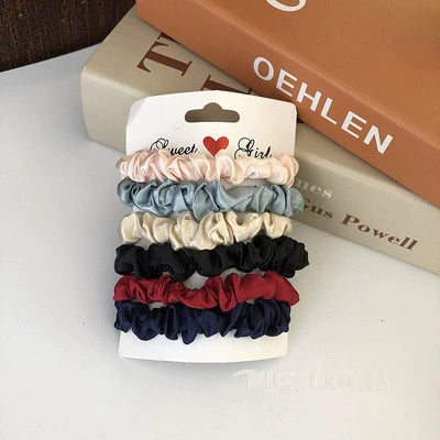 Hair Band Artificial Silk Satin French Retro Loose Simple Handmade Female Hair Rope