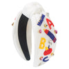 Hair Band Cloth Pure Handmade Women's With Diamond Letters Rainbow Pencil Rice Beads Hair Accessories