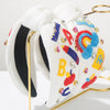 Hair Band Cloth Pure Handmade Women's With Diamond Letters Rainbow Pencil Rice Beads Hair Accessories