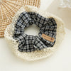 Hair Band Fabric Handmade Preppy Style Black And White Plaid Vintage Lace Edge