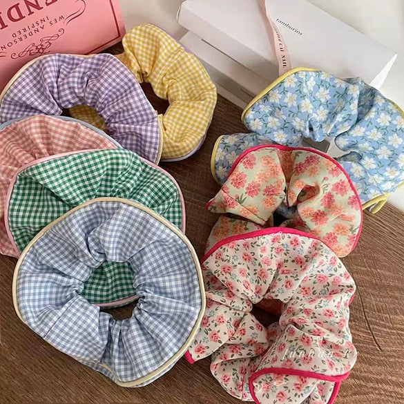 Hair Band Fabric Mori Floral Plaid Handmade