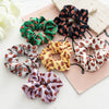 Hair Band Gold Velvet Cloth Rugby Print Handmade Women's Elastic