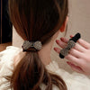 Hair Band Hair Rope Head Rope Rubber Band Vintage Fashion Bow Crystal Full Diamond Mixed Material Handmade