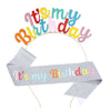 Hair Band Headdress Girl Zinc Alloy Glitter Cloth Color Letter Electroplating Bronzing Characters Crown Party Ribbon Belt