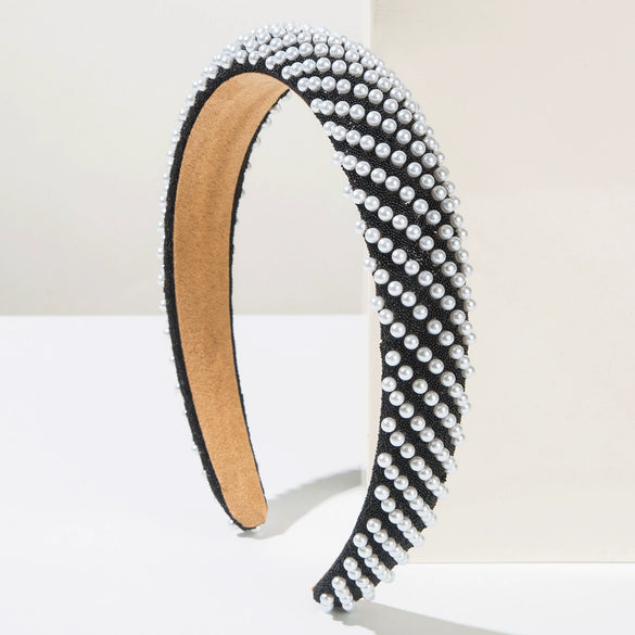 Hair Band Imitation Pearls Retro Inlay Geometric Hair Accessories