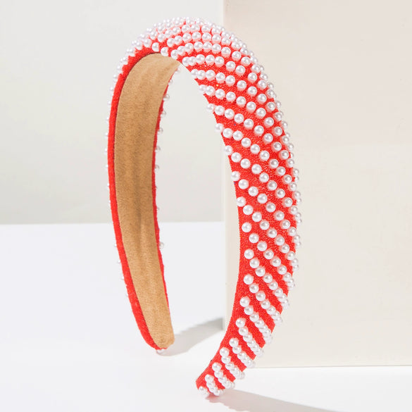Hair Band Imitation Pearls Retro Inlay Geometric Hair Accessories