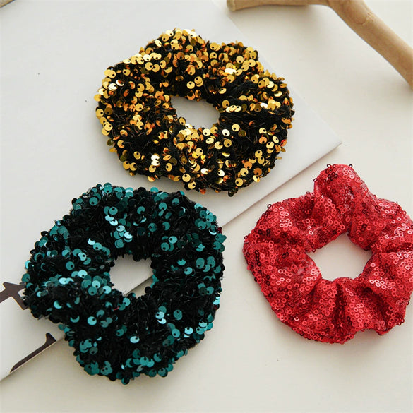 Hair Band Mixed Material Handmade Sequined High Elastic Women's Allmatch