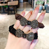Hair Band Rubber Band Rhinestone Handmade Bow Crystal Headdress For Women