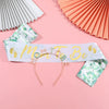 Hair Band Shoulder Strap Badge Three Piece Set For Mom To Be And Dad To Be Alloy Satin Cloth Tinplate Hot Stamping