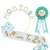 Hair Band Shoulder Strap Badge Three Piece Set For Mom To Be And Dad To Be Alloy Satin Cloth Tinplate Hot Stamping